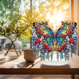 5D DIY Diamond Painting Special Shape Drill Desk Ornament "Butterfly Flower"