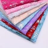 150cm Width 1meter/lot  Snowflake Printed Gauze Polyester Mesh Tulle Fabric Fabric for Wedding Party Decoration