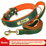 Personalized Dog Collar PU Leather leash option for Small to Large Dogs