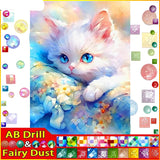 5D DIY Diamond Embroidery Full Square/round Fairy Dust AB Diamond Embroidery "Animal Cat"