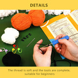 KRABALL Crochet Animal Kit for Beginners With Video Tutorial Cotton Knitting Yarn Thread Needles Hook Knit Tool Set DIY Craft