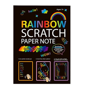 Rainbow Scratch Book Colorful  Drawing Paper  Children or Adults