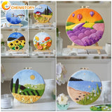 DIY Embroidery kits with Hoop " Scenery"