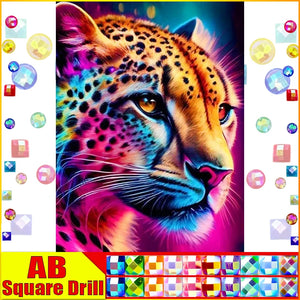 5D DIY Diamond Embroidery Full Square/round Fairy Dust AB Diamond Painting "Animal Leopard"