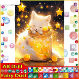 5D DIY Diamond Embroidery Full Square/round  Fairy Dust AB Diamond Painting "Animal Cat"