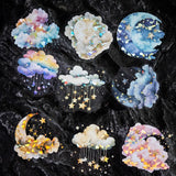 10pcs Moon with Clouds Stickers Junk Journal DIY scrapbooking