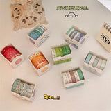 5Pcs/Box Retro Geometry Washi Tape Set