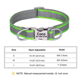 Reflective Personalized Dog Collar ID Nylon Collar Soft Padded  for Small to Large Dogs