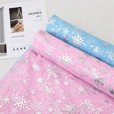 150cm Width 1meter/lot  Snowflake Printed Gauze Polyester Mesh Tulle Fabric Fabric for Wedding Party Decoration