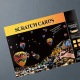 Scratch Painting Kit 4 Sheets Rainbow Engraving Painting Landscape For Adults And Kids