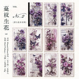 40pcs/pack Vintage Floral Materials Paper DIY Flower Collage Photo Album Junk Journal DIY scrapbooking