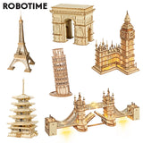DIY 3D Wooden Puzzle Model Kits to Build "Landmarks of the world"