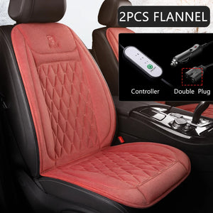 12V Heated Car Seat Cushion Cloth/Flannel Seat Heating Car Accessories 1-2 option