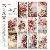 40pcs/pack Vintage Floral Materials Paper DIY Flower Collage Photo Album Junk Journal DIY scrapbooking