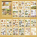 20 Sheets The Harvest day Sticker Book Large Size Junk Journal DIY scrapbooking