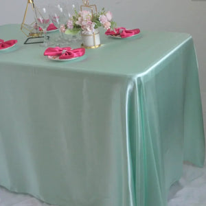 Reusable Satin Tablecloth Wedding Marriage Party Decoration Polyester Table Cloth Set A