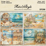 8 sheets A5 size Vintage Style Sea Light Scrapbooking patterned paper