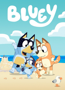 Canvas Poster Picture for  Home Decor "Bluey at the beach"