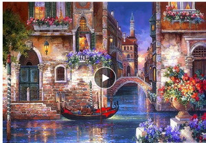 5D DIY  Full Square/ Round  Drill Diamond Painting "Canal Boat"