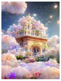 5D DIY  Full Square/ Round  Drill Diamond Painting  "Castle in the Clouds"
