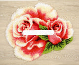 Latch hook DIY rug kit preprinted " Red Rose" 3 sizes