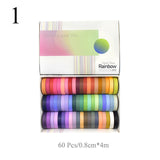 60 Pcs/Set Basic Solid Color Washi Tape Scrapbook Diary Stationery