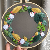 DIY Embroidery Flower wreath Needlework for Beginner Cross Stitch kit