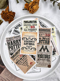 Square English Harry P. Poster Stickers Travel Junk Journal DIY Diary Journal Scrapbooking