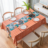 PVC Plastic Waterproof Table Cover Tablecloth Printed  Rectangular  set A
