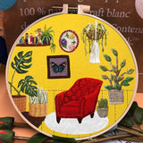 DIY Needlework Embroidery Kit  Warm Home Image for Beginner Without Hoop