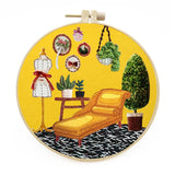 DIY Needlework Embroidery Kit  Warm Home Image for Beginner Without Hoop
