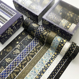 10 pcs/set Kawaii black and gold Decorative washi tape Diy Scrapbooking Journals