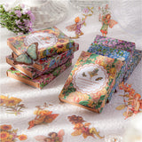 45pcs/box Fairy Butterfly Waterproof PET Stickers Vintage Flower DIY Diary Journal Scrapbooking