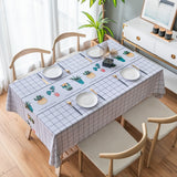 PVC Plastic Waterproof Table Cover Tablecloth Printed  Rectangular  set A