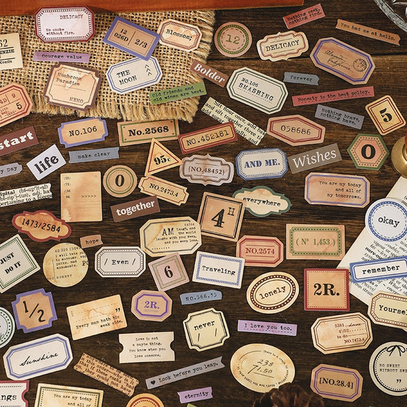 100 pcs Vintage Mini Labels DIY scrapbooking junk journal