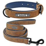 Leather Dog Collar option of Leash Set - 2 Layer Leather For Small Medium Large Dogs