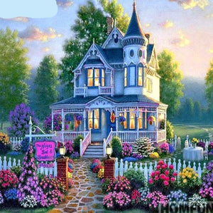 5D DIY Diamond Art Painting Kits -Full Square Drill "Pretty house and garden"