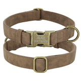 Personalized Dog ID Collar With Metal Buckle Leather Padded for Small Medium Dogs