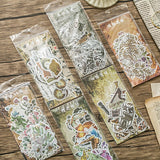 60pcs/pack Flowers Stickers for Decoration DIY scrapbooking junk journal