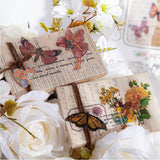 45pcs/box Fairy Butterfly Waterproof PET Stickers Vintage Flower DIY Diary Journal Scrapbooking