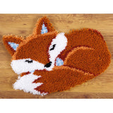 Latch hook DIY rug kit preprinted "Sleeping Fox" approx 50x30cm