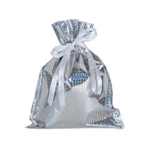 Drawstring Merry Christmas Gift Bags Large Gold Silver Packaging Bag  5Pcs