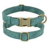 Personalized Dog ID Collar With Metal Buckle Leather Padded for Small Medium Dogs