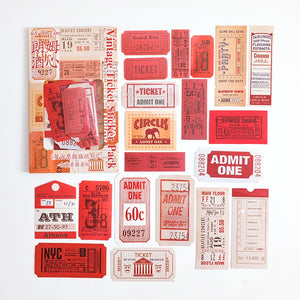 40pcs vintage ticket Stickers DIY scrapbooking junk journal