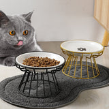 High-end Fashion  Pet Bowl Stainless Steel Shelf Ceramic Bowl Feeding or water