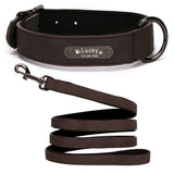 8 Colors Personalized Dog Collar -Padded Leather -option of leash