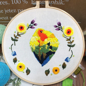 DIY Embroidery  Cockatoo Parrots Needlework for Beginner Cross Stitch kit
