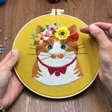 DIY Embroidery Cat patterns Needlework for Beginner Cross Stitch kit