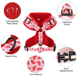 Colourful Printed Nylon Dog Collar Harness Leash Set Soft Breathable  Adjustable  For Small Medium Dogs