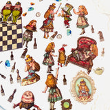 Retro Girl Wonderland Theme Stickers DIY Scrapbook Diary